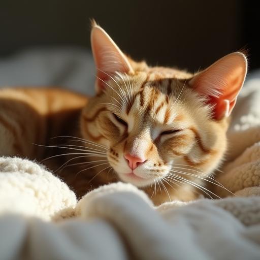 快適に休んでいる猫